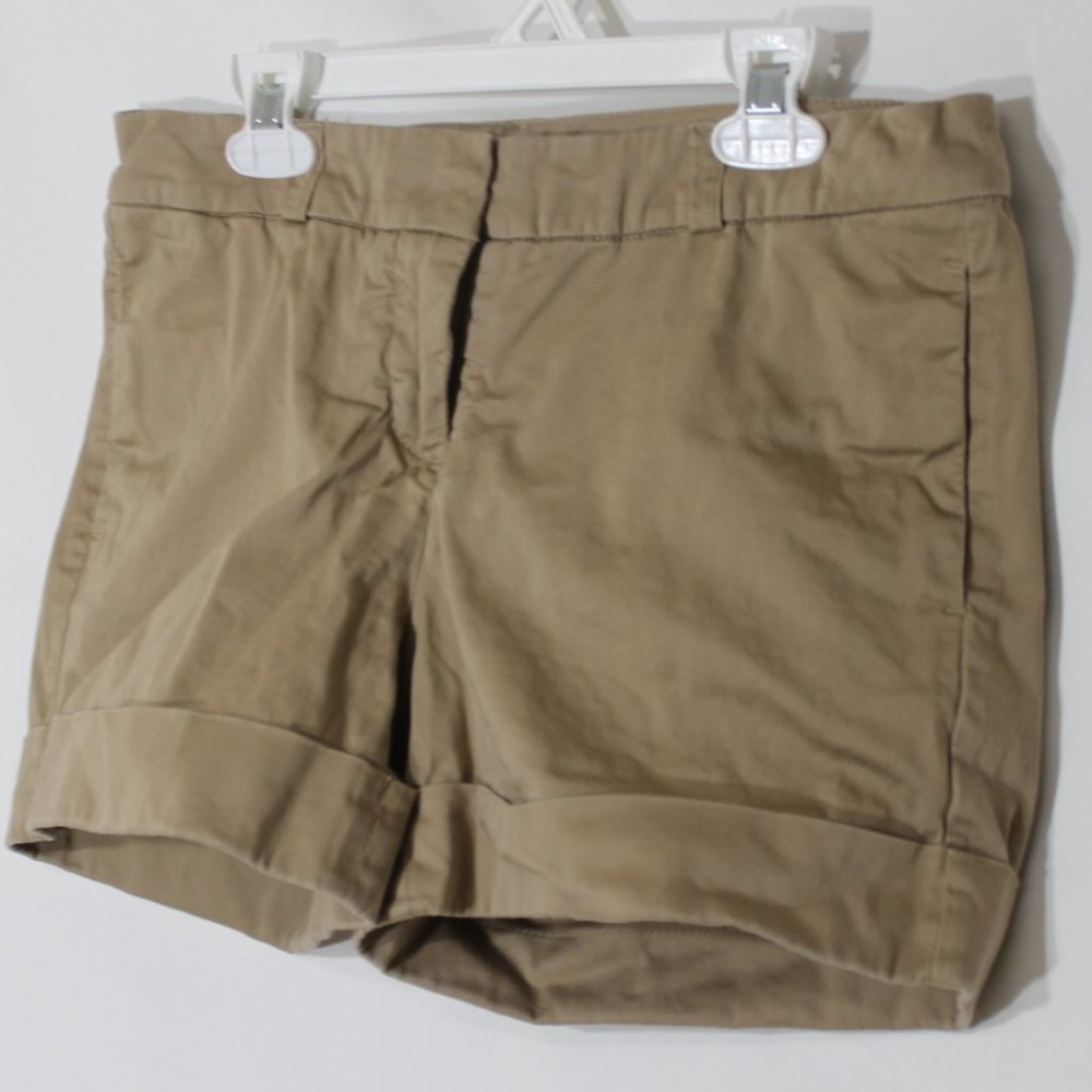 EXPRESS Tan Chino Short Size 2 Rolled Cuffs Flat Front Front & Back Pockets